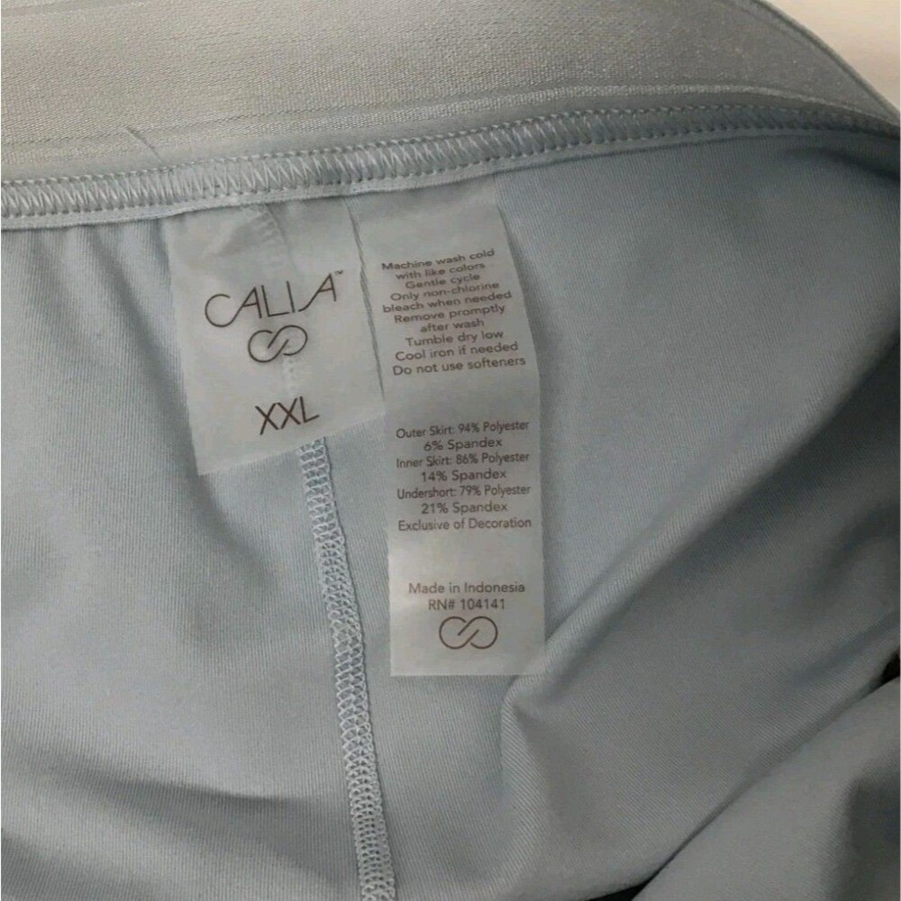 CALIA Womens High Rise Pleated Pale Blue Mesh Skort Size XXL - Picture 10 of 10